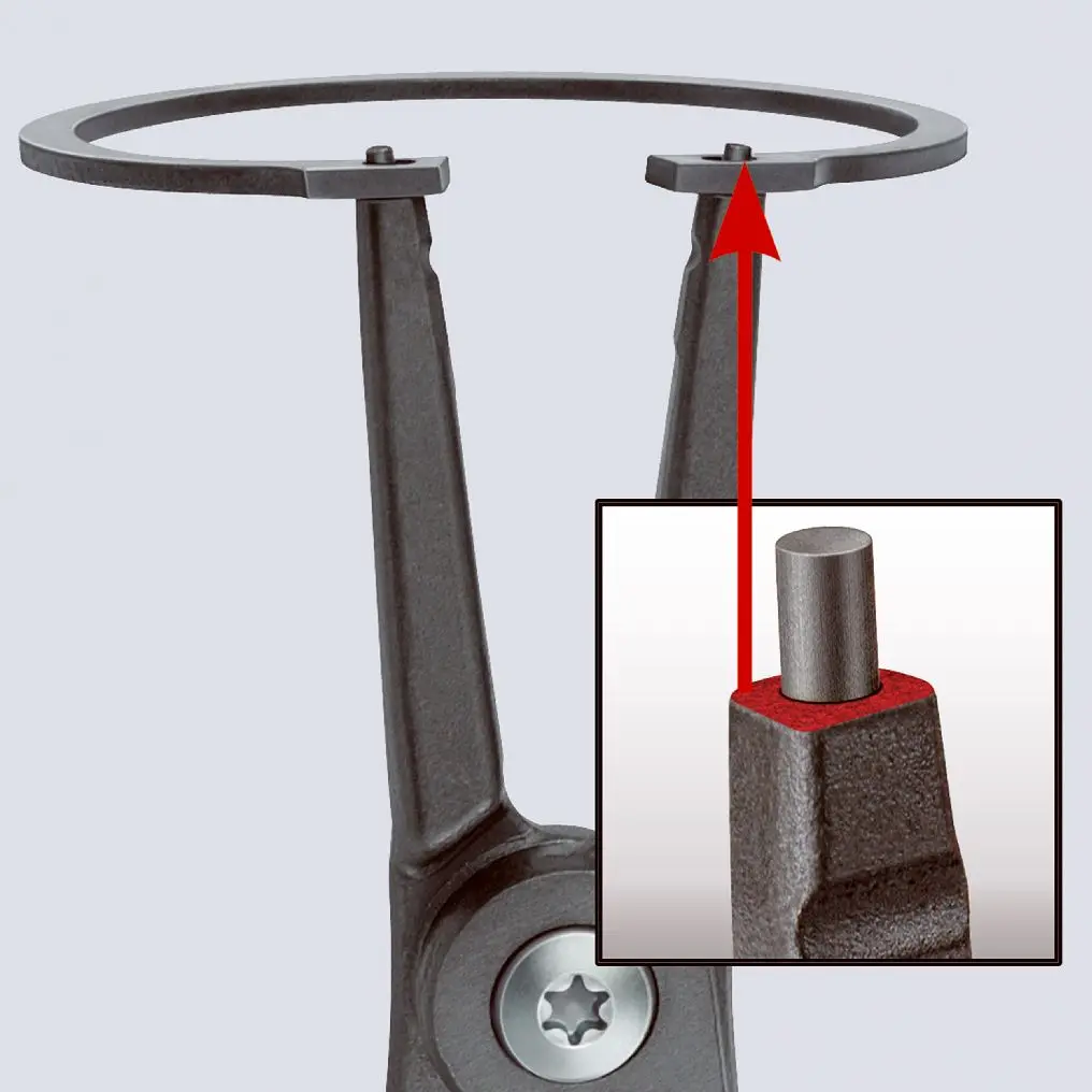 KNIPEX Precision Circlip Pliers for External Circlips on Shafts 320mm 3.2mm Diameter Tips 49 11 A4 - Image 3