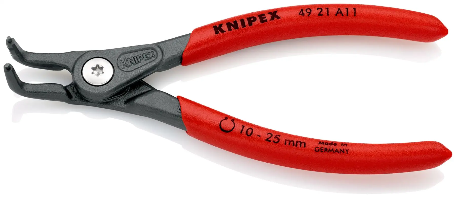 KNIPEX Precision Circlip Pliers for External Circlips on Shafts 90° Angled 130mm 1.3mm Diameter Tips 49 21 A11 - Image 2