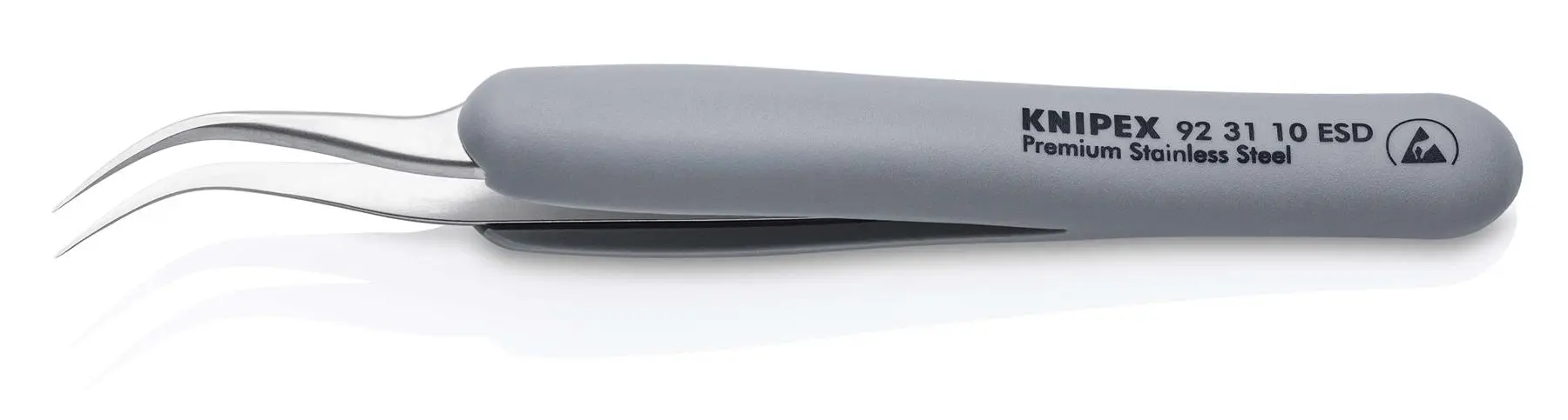 Knipex Precision Tweezers with Rubber Handles ESD Smooth Gripping Surfaces 92 31 10 ESD - Image 2