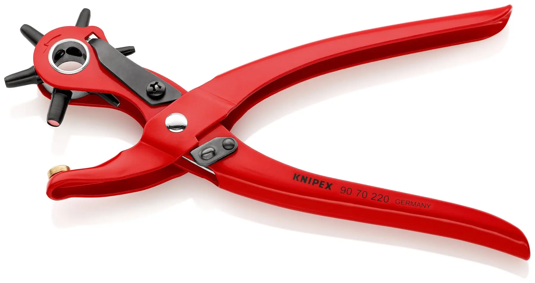 KNIPEX Revolving Punch Pliers 2-5mm Capacity 220mm for Fabrics Leather Paper Soft Plastic 90 70 220 - Image 2