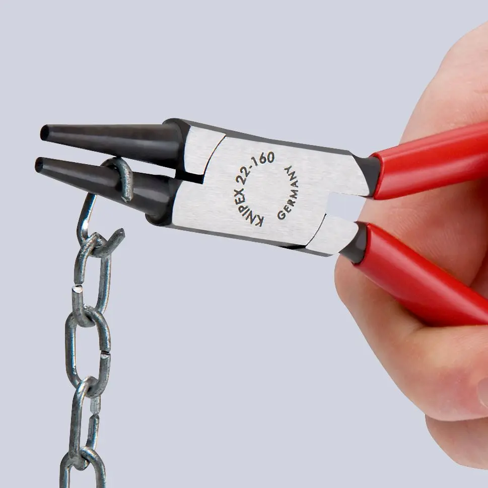 KNIPEX Round Nose Pliers 160mm Plastic Coated 22 01 160 SB - Image 3