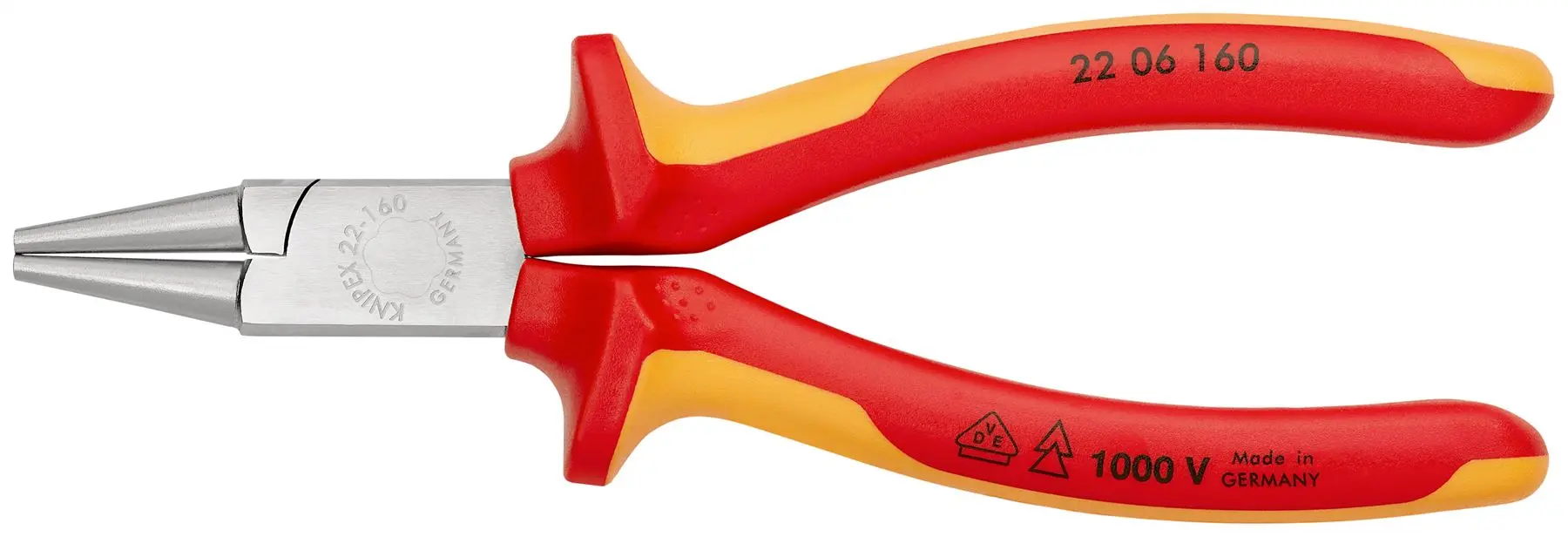 Knipex Round Nose Pliers 160mm VDE 1000V Multi Component Grips 22 06 160 - Image 2