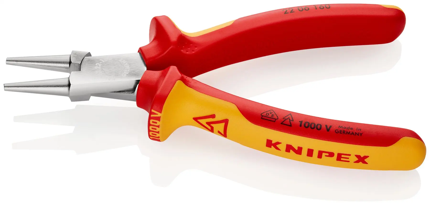 Knipex Round Nose Pliers 160mm VDE 1000V Multi Component Grips 22 06 160 - Image 3