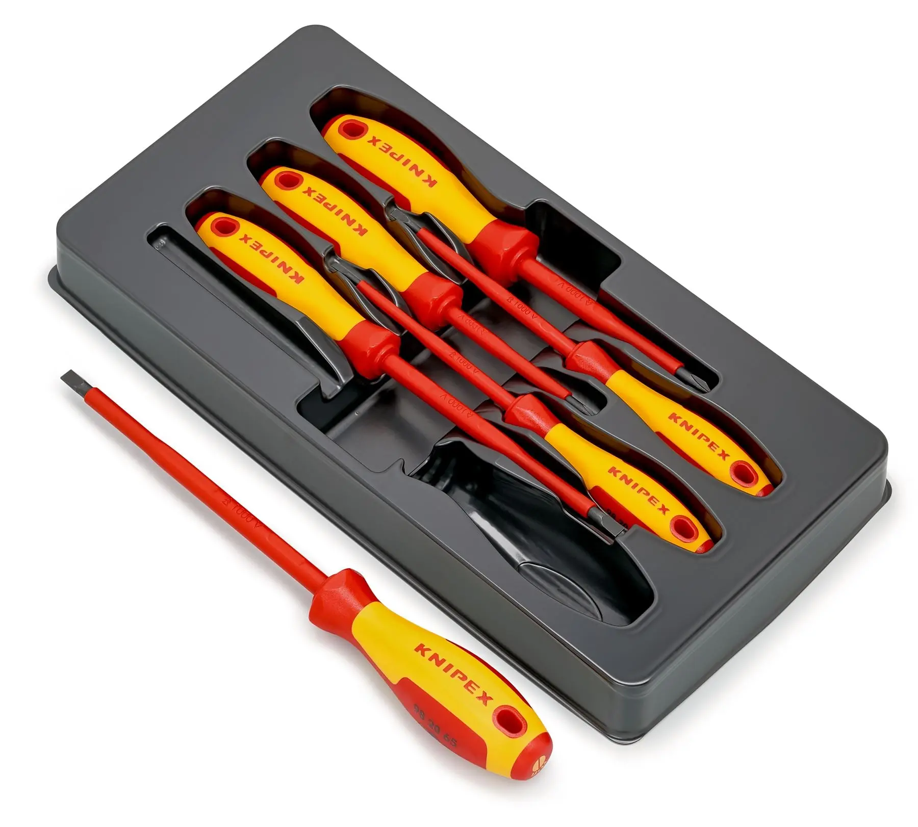 Knipex Screwdriver Set Electricians VDE Insulated 1000V 6 Piece Phillips Slotted 00 20 12 V01 - Image 2