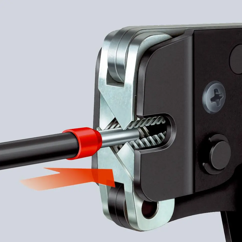 KNIPEX Self Adjusting Crimping Pliers for Wire Ferrules with Front Loading 0.08-10/16mm² 190mm Multi Component Grips 97 53 09 SB - Image 5