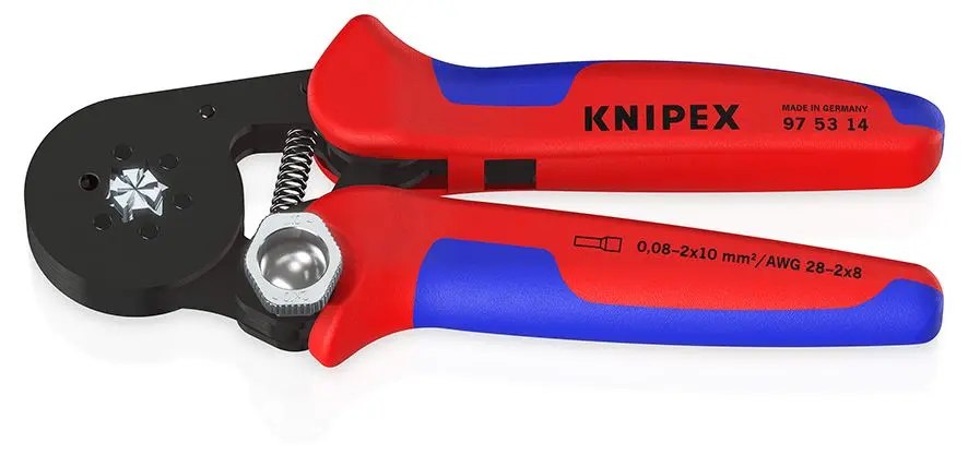 KNIPEX Self Adjusting Crimping Pliers for Wire Ferrules with Lateral Access up to 16mm² 180mm Multi Component Grips 97 53 14 SB