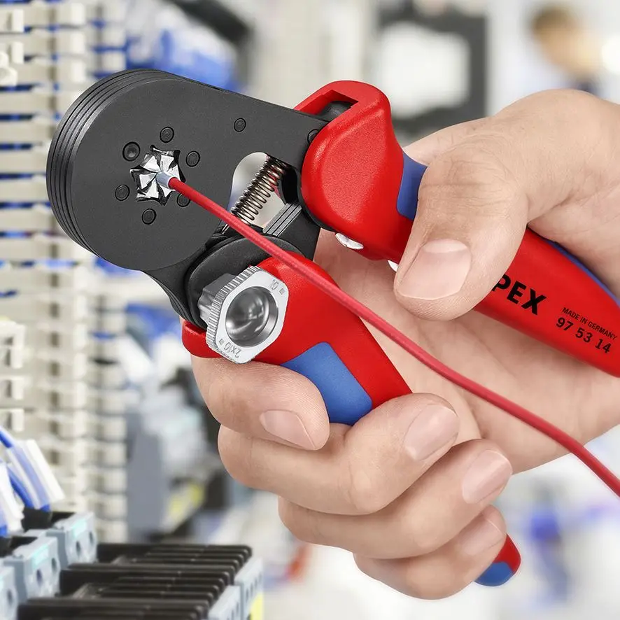KNIPEX Self Adjusting Crimping Pliers for Wire Ferrules with Lateral Access up to 16mm² 180mm Multi Component Grips 97 53 14 SB - Image 2