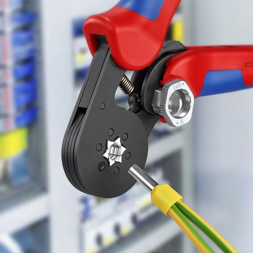 KNIPEX Self Adjusting Crimping Pliers for Wire Ferrules with Lateral Access up to 16mm² 180mm Multi Component Grips 97 53 14 SB - Image 4