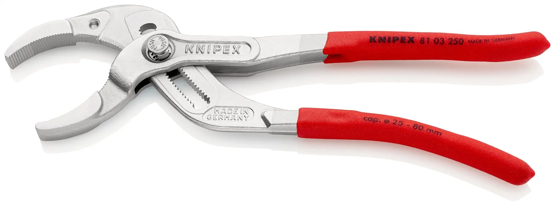 KNIPEX Siphon and Connector Pliers for Traps Tube Fittings Connectors 250mm Chrome Plastic Coated 81 03 250 - Image 2