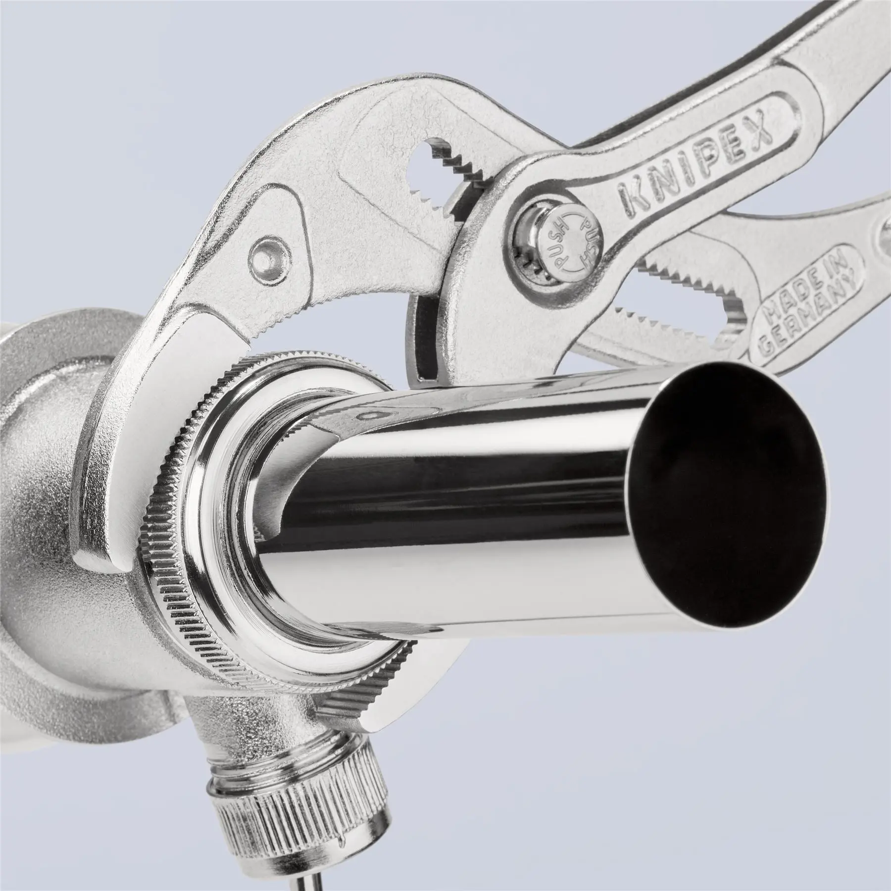 KNIPEX Siphon and Connector Pliers for Traps Tube Fittings Connectors 250mm Chrome Plastic Coated 81 03 250 - Image 3