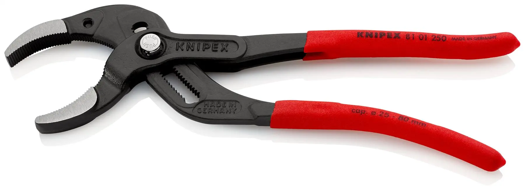 KNIPEX Siphon and Connector Pliers for Traps Tube Fittings Connectors 250mm Plastic Coated 81 01 250 SB - Image 2
