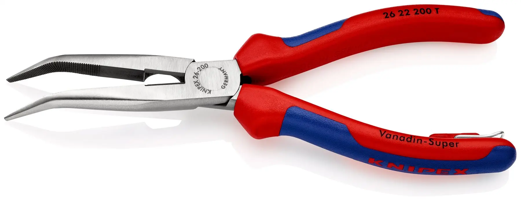 Knipex Snipe Nose Side Cutting Pliers 40° Bend 200mm Multi Component Grips with Tether Point 26 22 200 T - Image 2