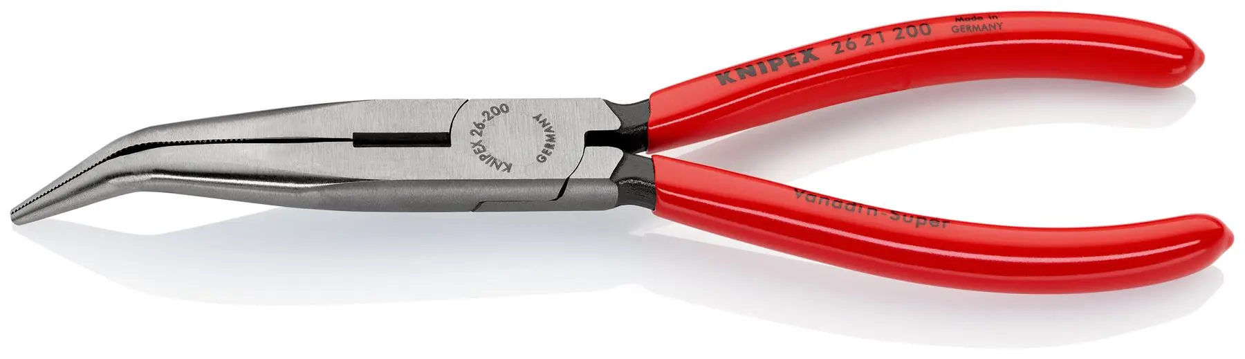 KNIPEX Snipe Nose Side Cutting Pliers 40° Bend 200mm Plastic Coated Handles 26 21 200