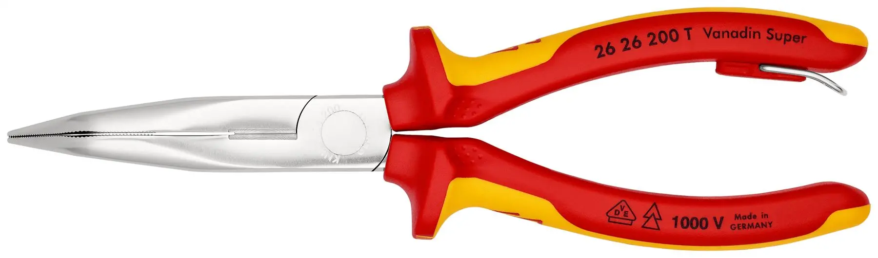 Knipex Snipe Nose Side Cutting Pliers 40° Bend 200mm VDE Insulated 1000V with Tether Point 26 26 200 T - Image 3