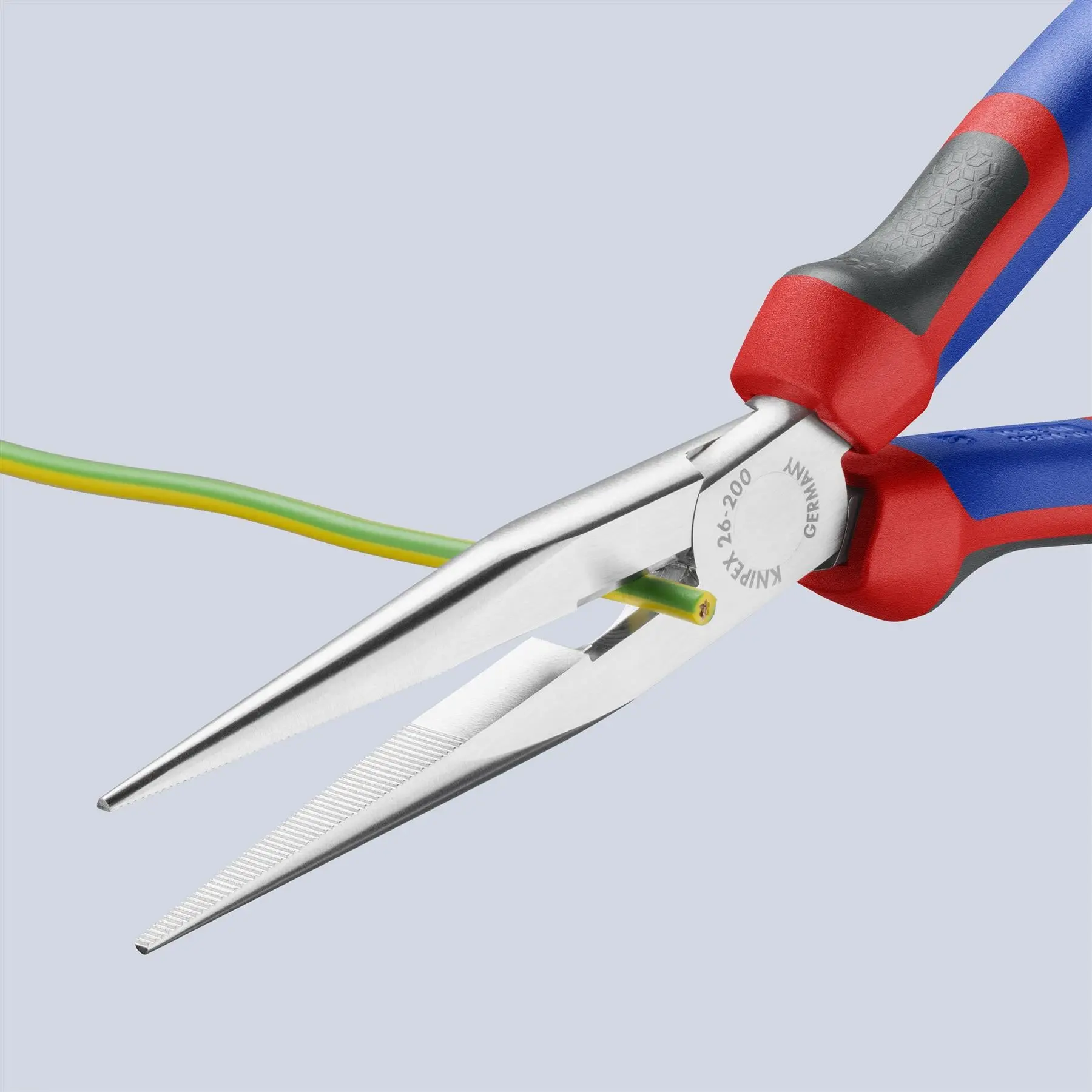 Knipex Snipe Nose Side Cutting Pliers Chrome 200mm Stork Beak Plier Multi Component Grips 26 15 200 - Image 2