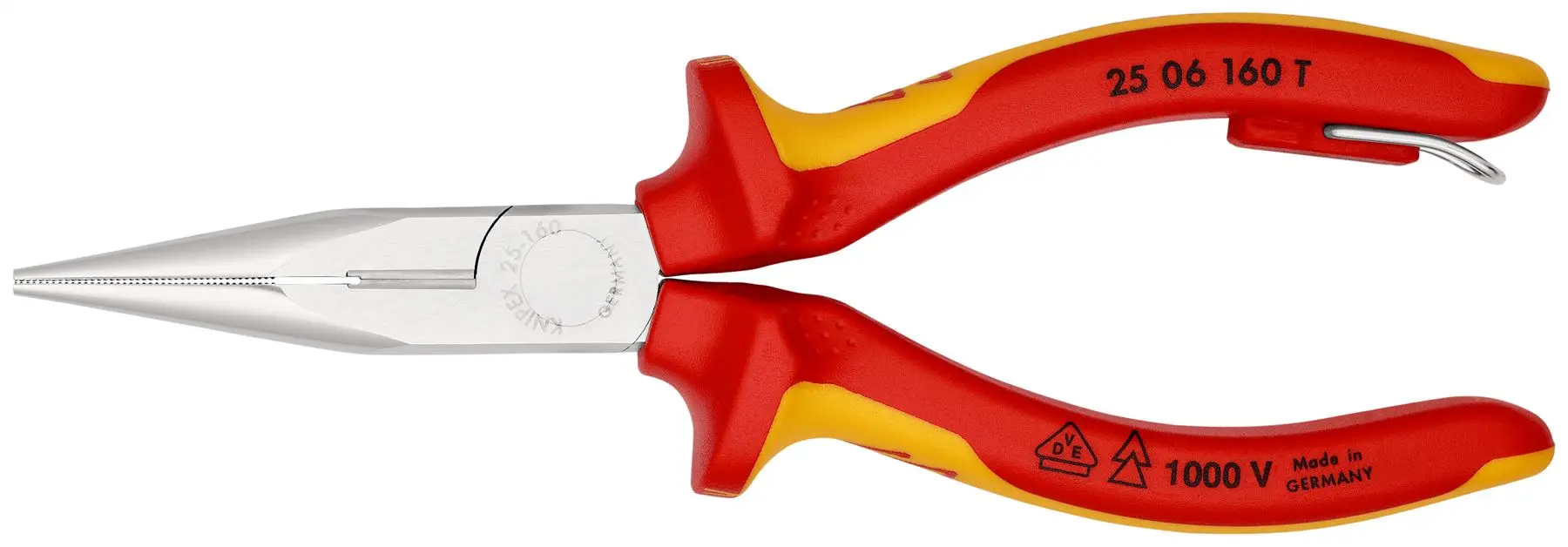 Knipex Snipe Nose Side Cutting Pliers Radio Plier 160mm VDE Insulated 1000V with Tether Point 25 06 160 T - Image 2