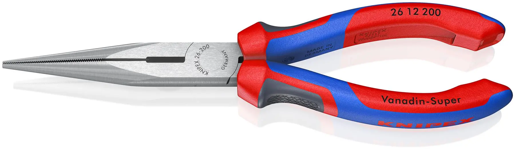 KNIPEX Snipe Nose Side Cutting Pliers Stork Beak Plier 200mm with Comfort Handles 26 12 200