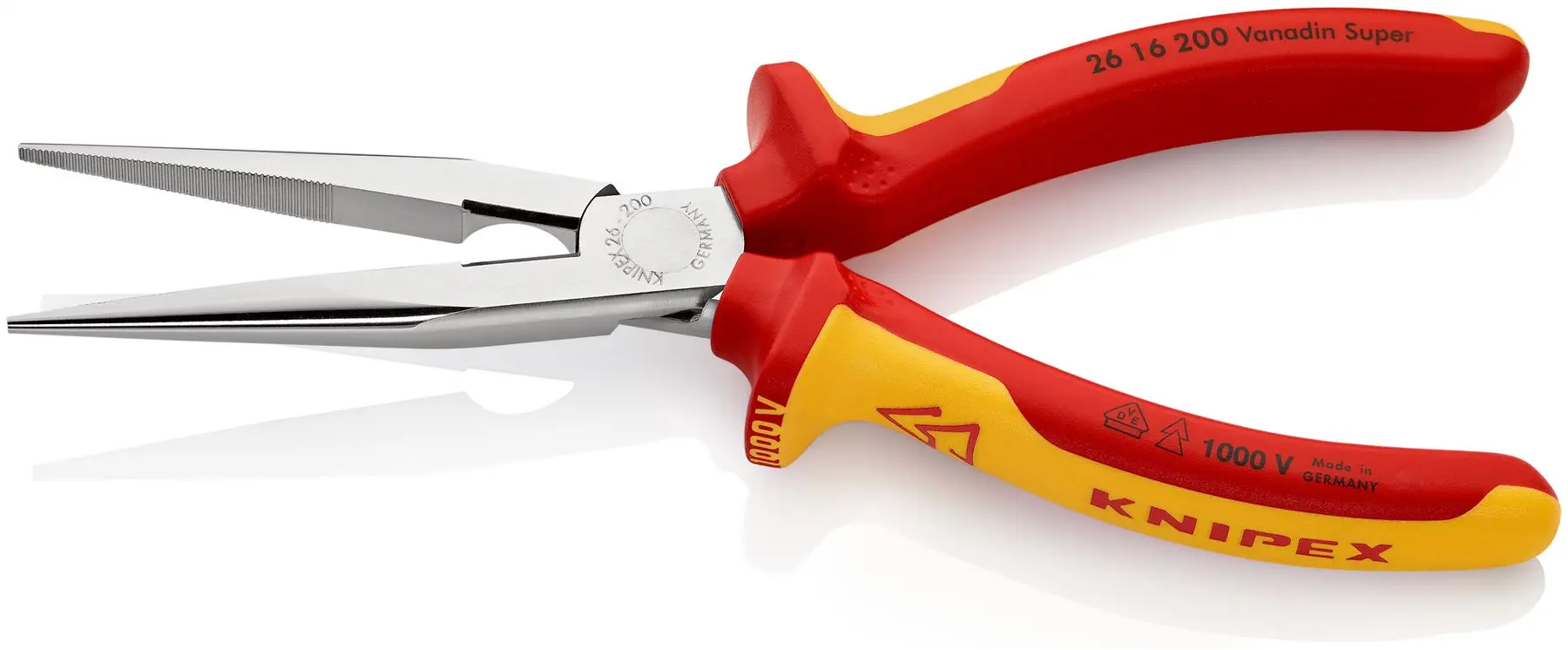 KNIPEX Snipe Nose Side Cutting Pliers Stork Beak Plier 200mm VDE Chrome Multi Component Grips 26 16 200 SB - Image 2