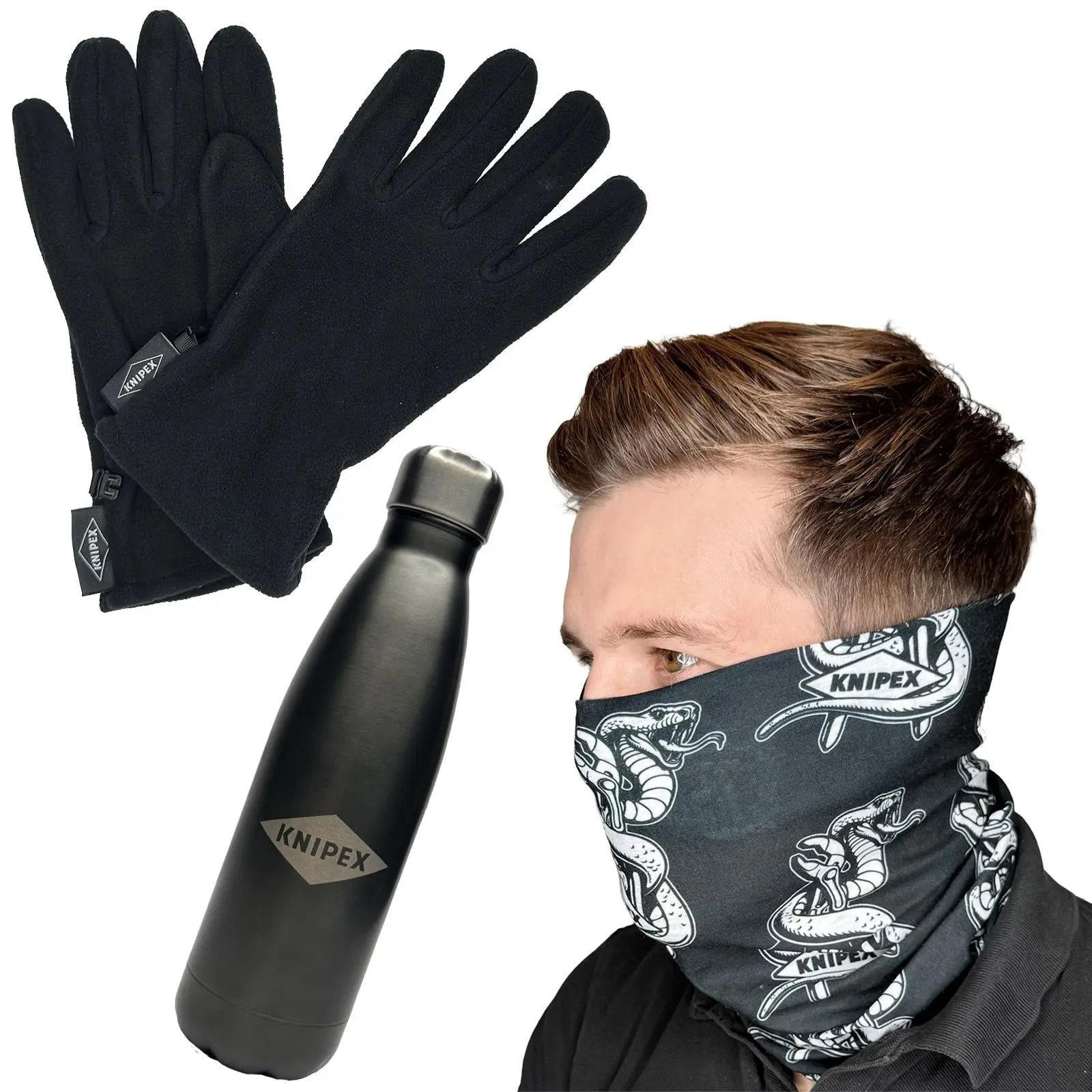 KNIPEX Snood Gloves and Bottle Set