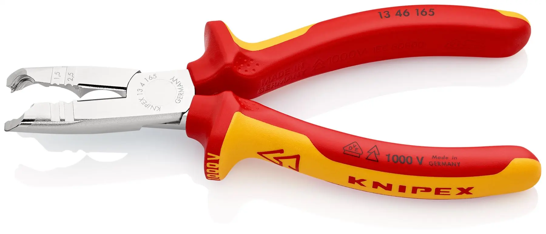 KNIPEX Stripping Pliers 165mm VDE Chrome Multi Component Grips 13 46 165 - Image 2