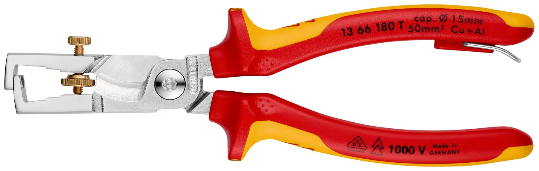 Knipex StriX Insulation Strippers with Cable Shears 180mm VDE Tested 1000V with Tether Point 13 66 180 T - Image 3