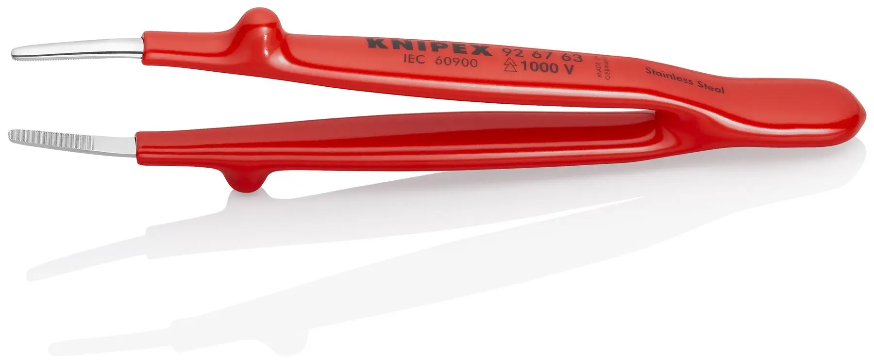 KNIPEX Universal Tweezers 1000V Insulated 145mm Blunt Tip Stainless Steel 92 67 63 - Image 2