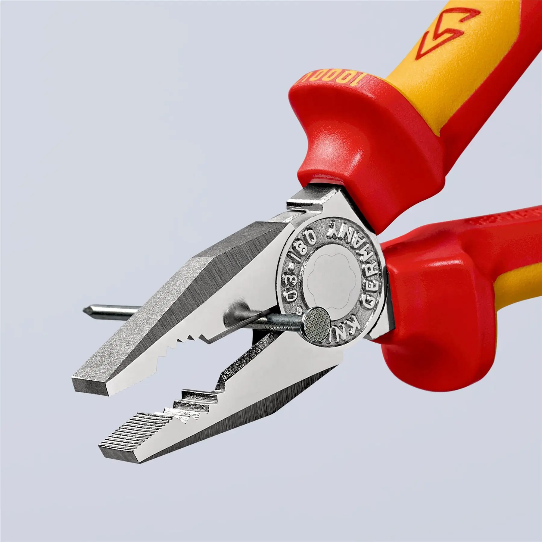 KNIPEX VDE Combination Pliers 160mm Chrome with Multi Component Grip 03 06 160 SB - Image 9