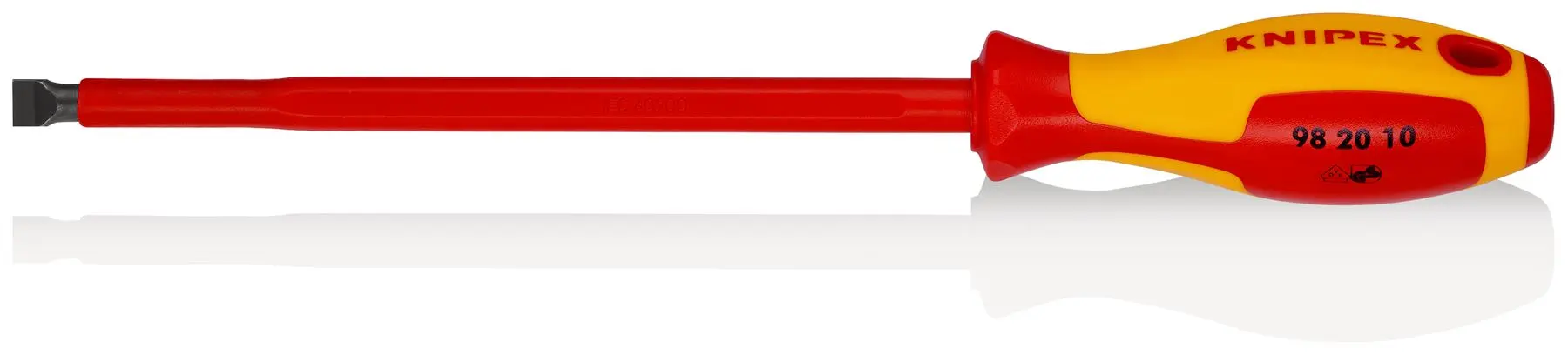 Knipex VDE Screwdriver for Slotted Screws 1000V 10.0 x 1.6 x 200mm 98 20 10