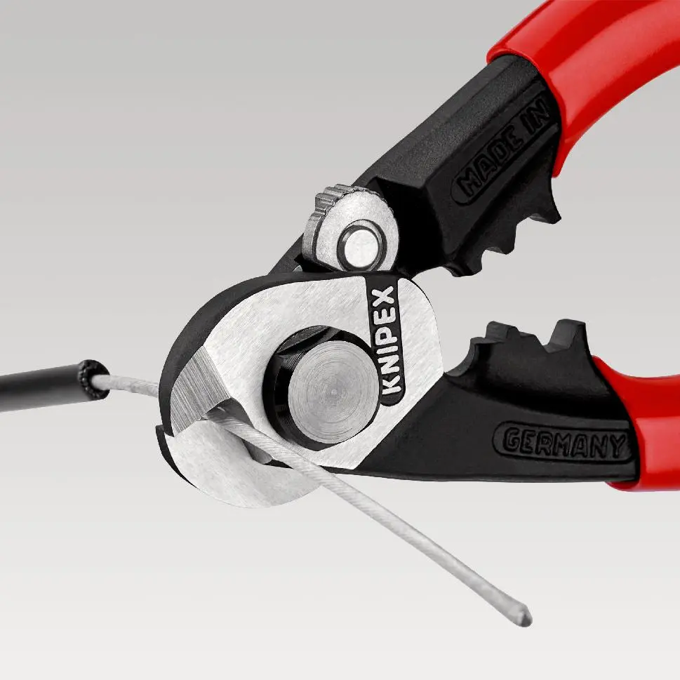 Knipex Wire Rope Cutters Forged Cutting Pliers Polished Head up to 7mm Capacity 190mm 95 61 190 - Image 6