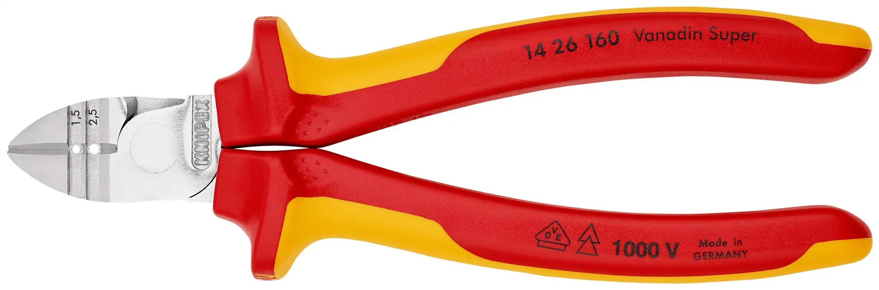 Knipex Wire Stripping Cutting Pliers 160mm VDE Insulated 14 26 160 - Image 3