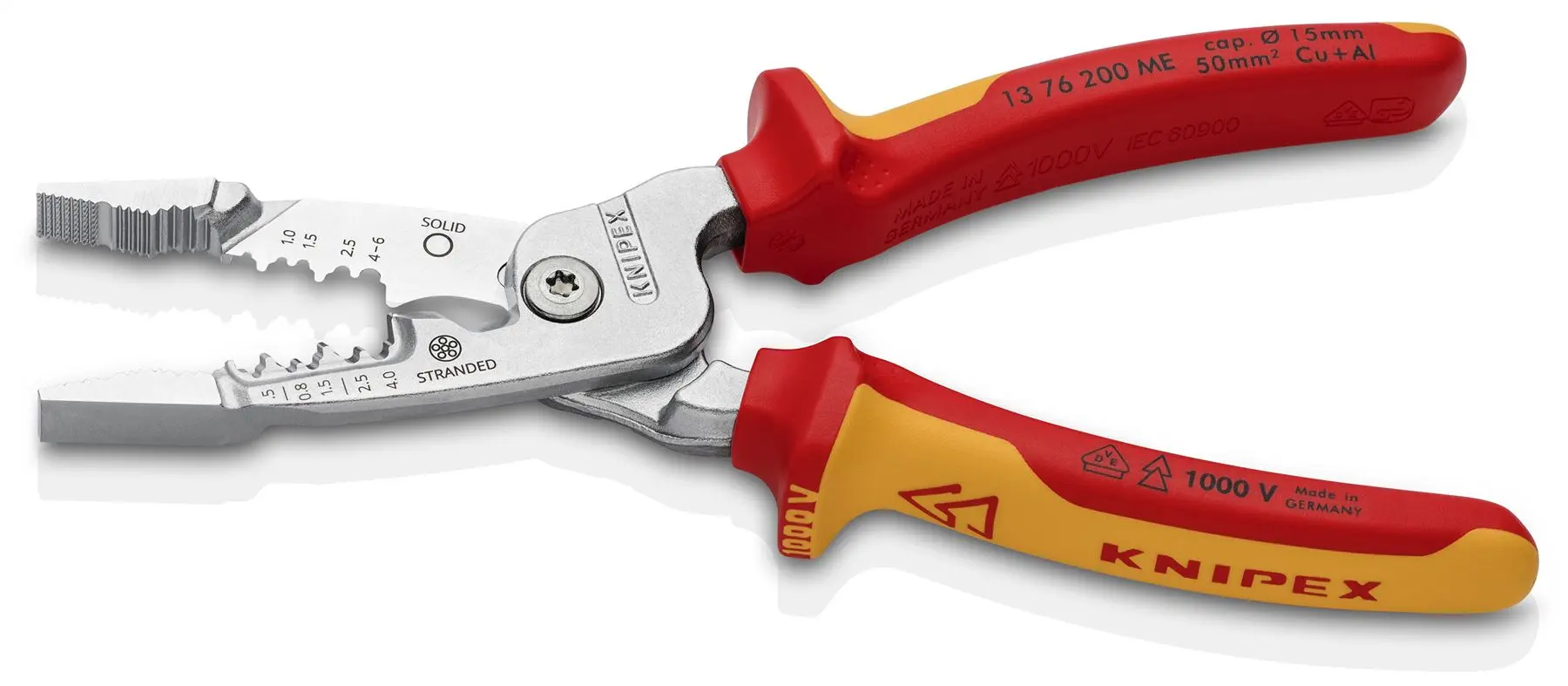 KNIPEX WireStripper Stripping Pliers 200mm Metric Version VDE 1000V Multi Component Grips 13 76 200 ME SB - Image 2