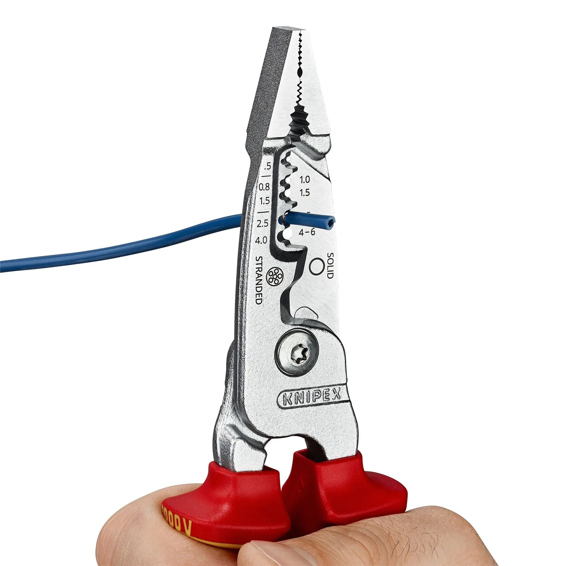 KNIPEX WireStripper Stripping Pliers 200mm Metric Version VDE 1000V Multi Component Grips 13 76 200 ME SB - Image 3