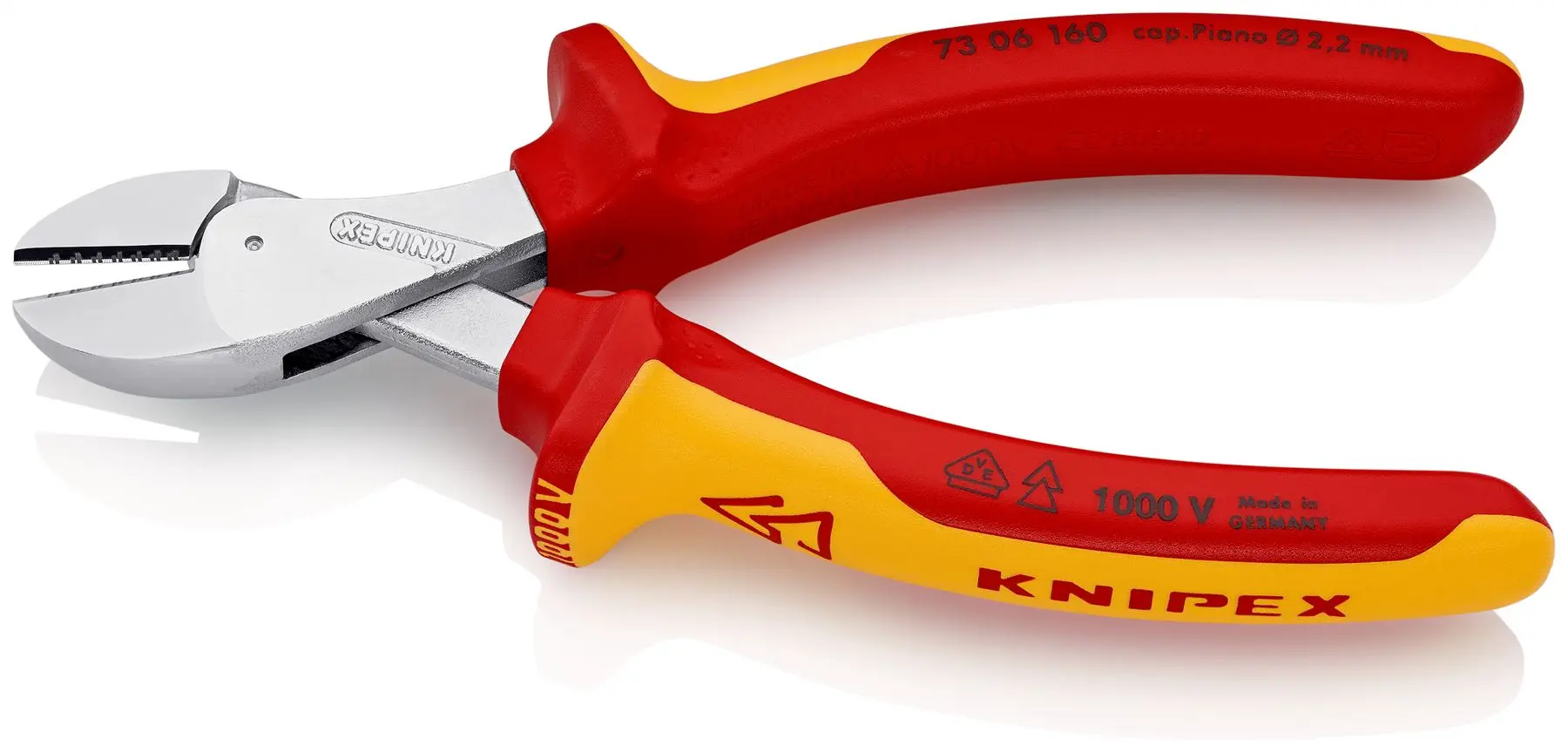 KNIPEX X-Cut Diagonal Cutting Pliers Side Cutters High Leverage 160mm VDE Multi Component Grips 73 06 160 SB - Image 4