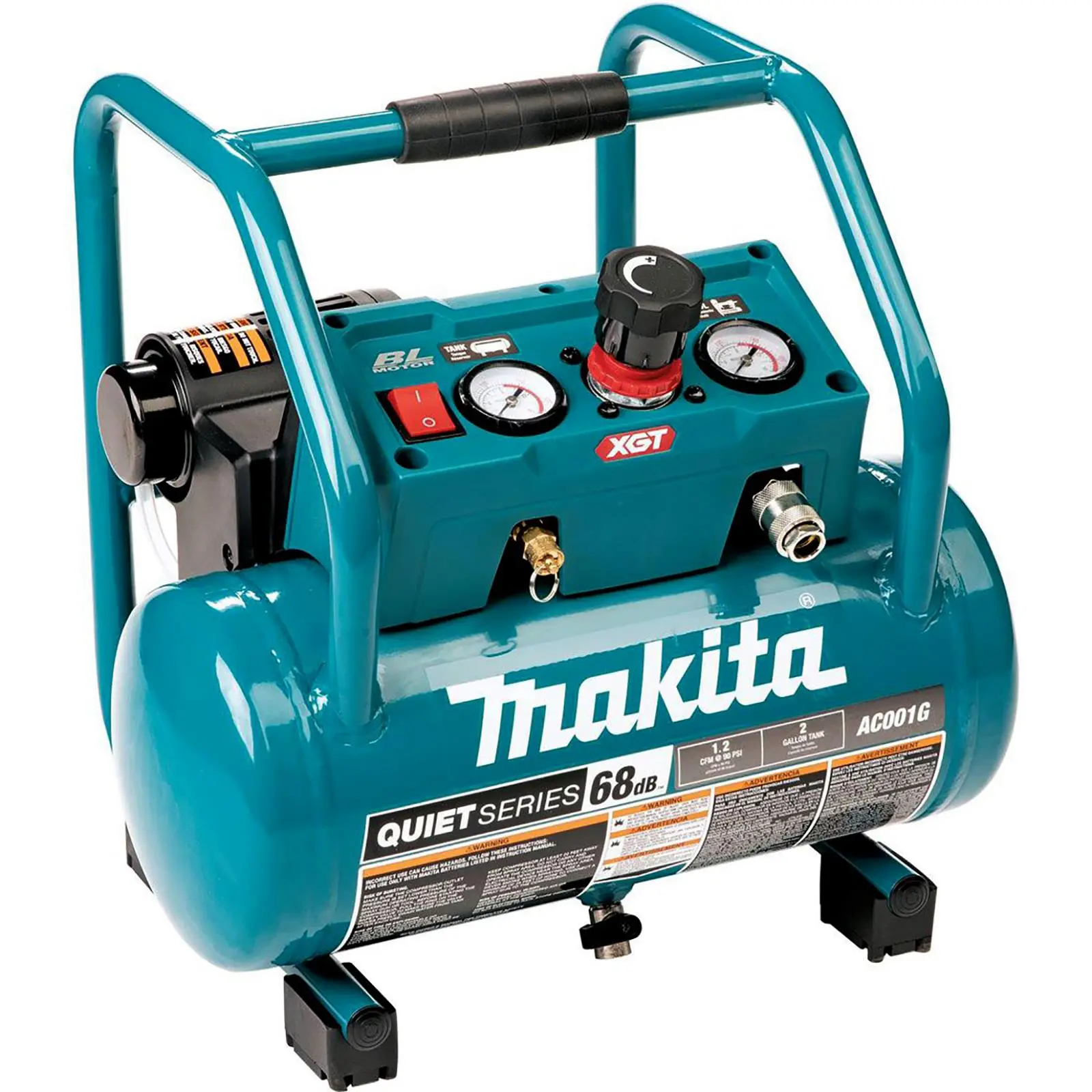 Makita Air Compressor XGT 40V Max Brushless Cordless 2 x 5Ah Batteries Rapid Charger AC001GT201 - Image 3