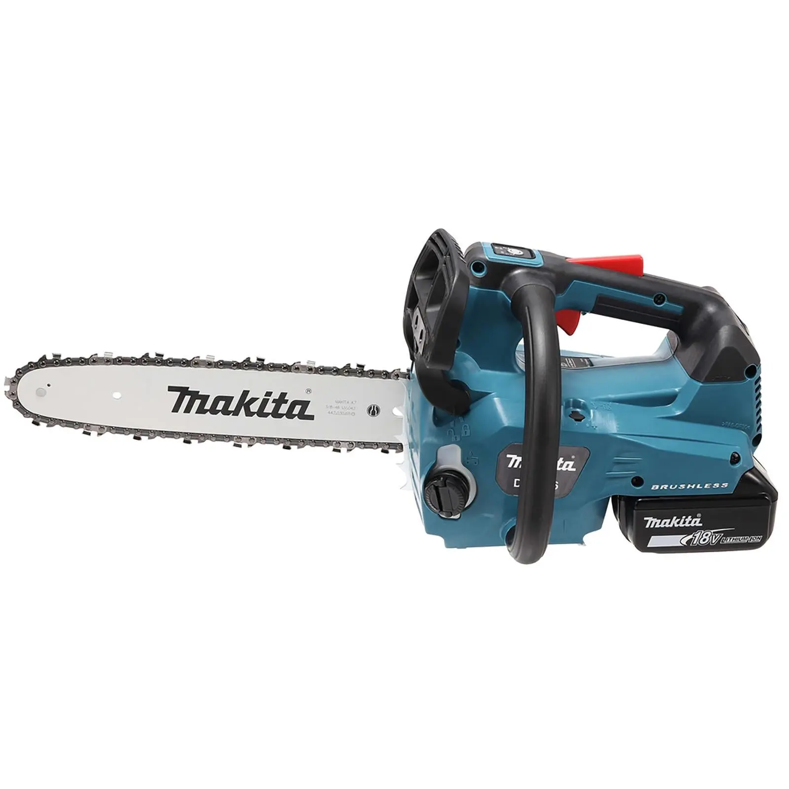 Makita Chainsaw Kit 30cm 12" 18V x 2 LXT Brushless Cordless 2 x 5Ah Battery and Dual Rapid Charger Top Handle Garden Tree Cutting Pruning DUC306PT2 - Image 5