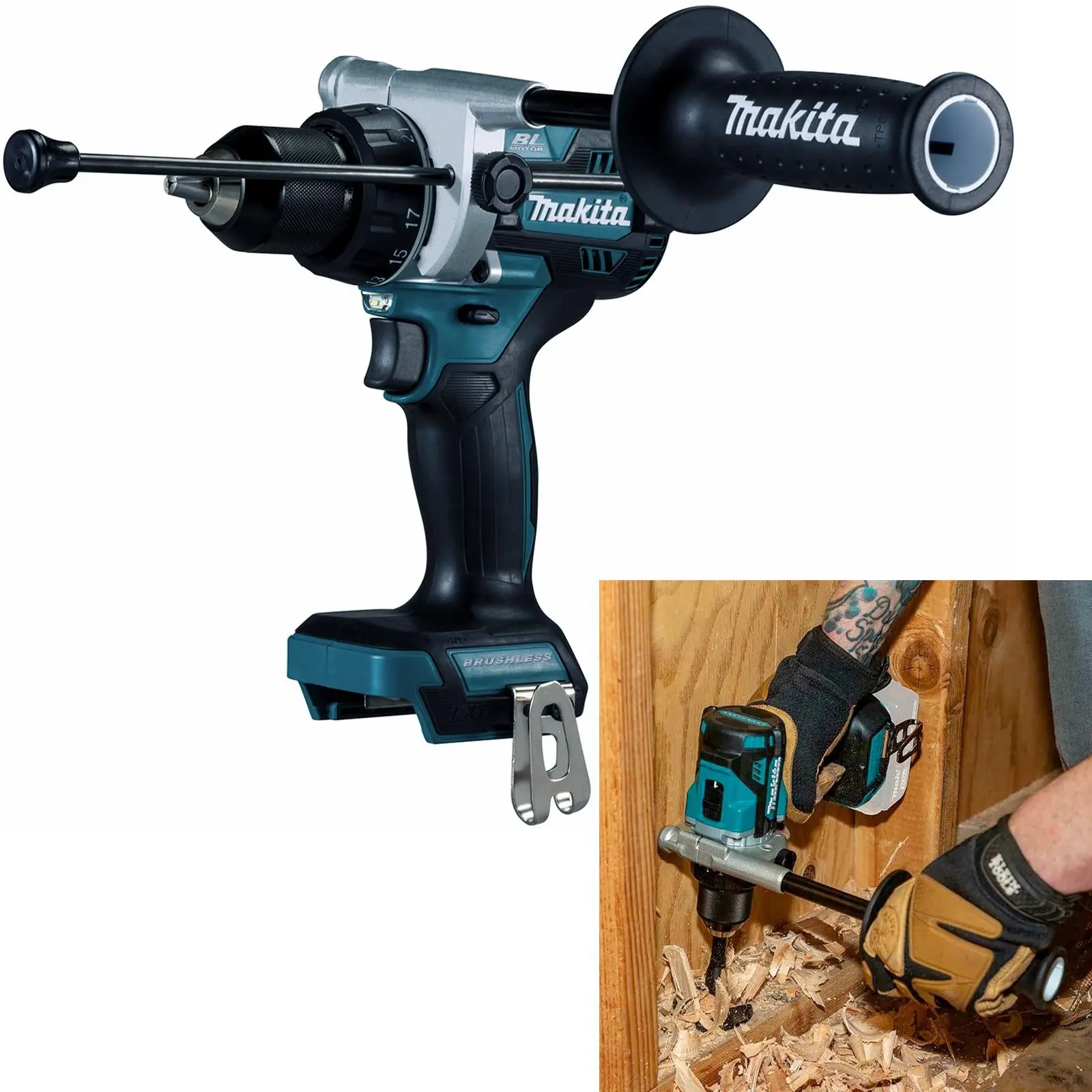 Makita Combi Drill 18V LXT Brushless Cordless Hammer Drill Driver Li-ion Body Only DHP486Z