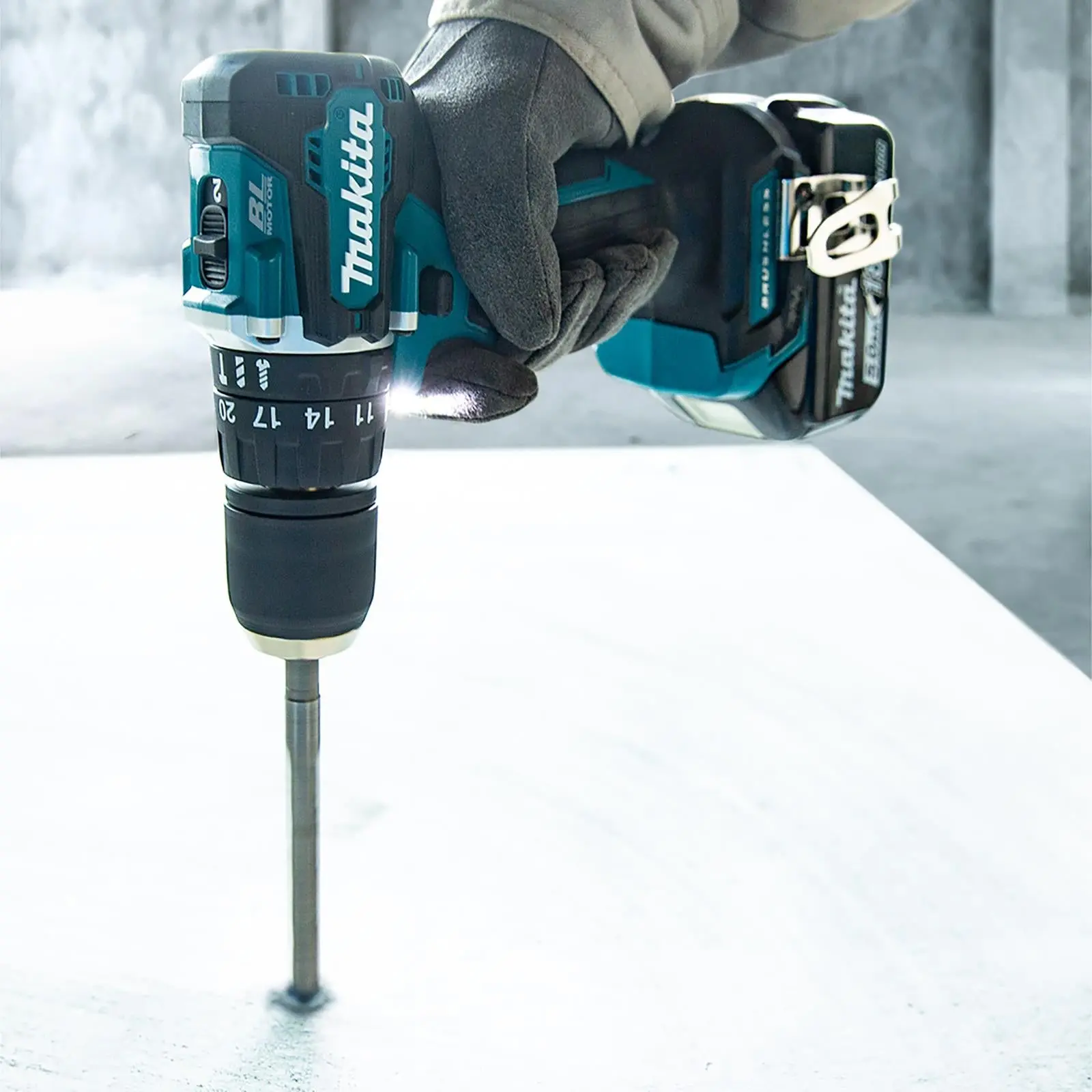 Makita Combi Drill Hammer Driver 18V LXT Brushless Cordless DHP487Z Body Only - Image 2