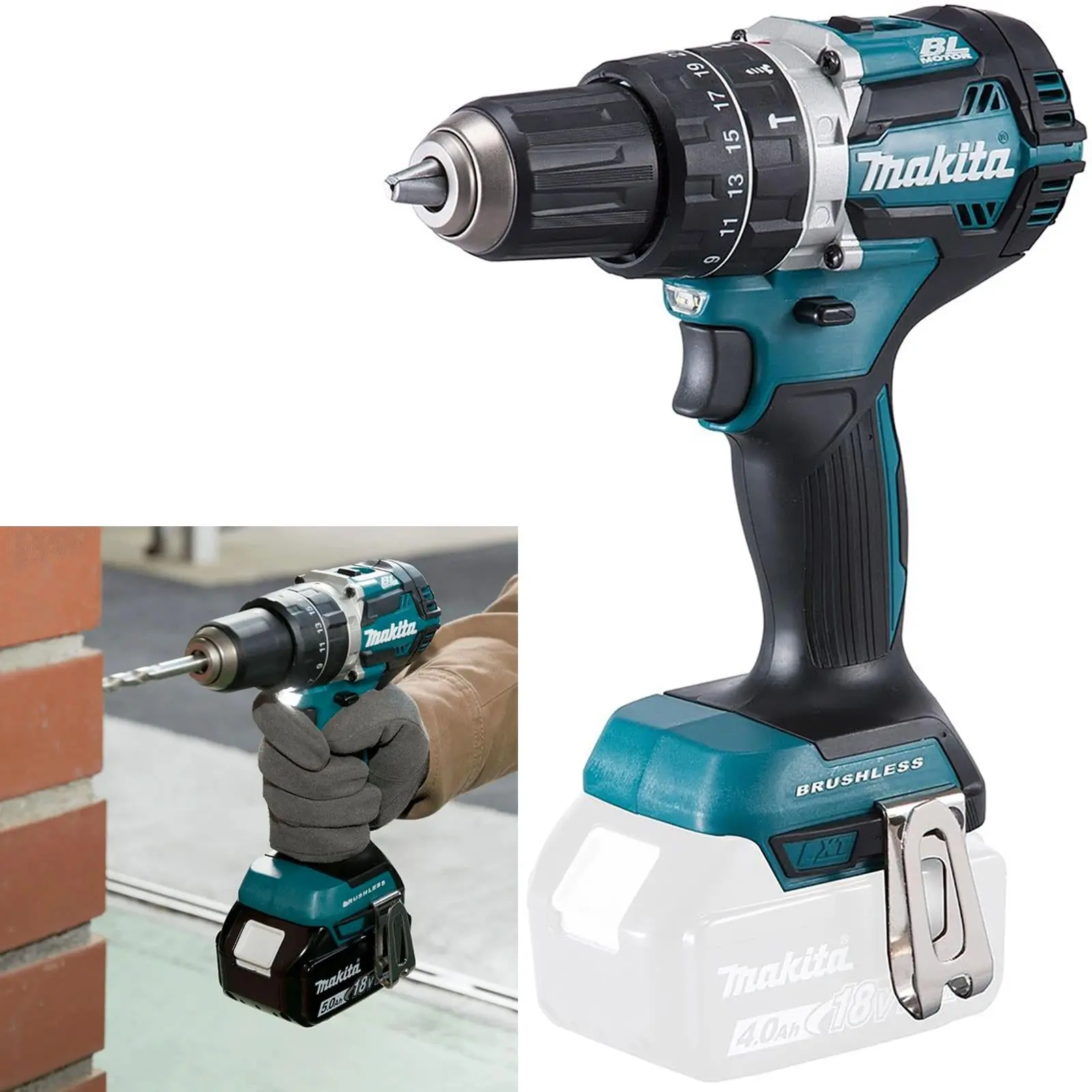 Makita Combi Drill Hammer Driver 18V LXT Li-ion Brushless Cordless DHP484Z Body Only - Image 5