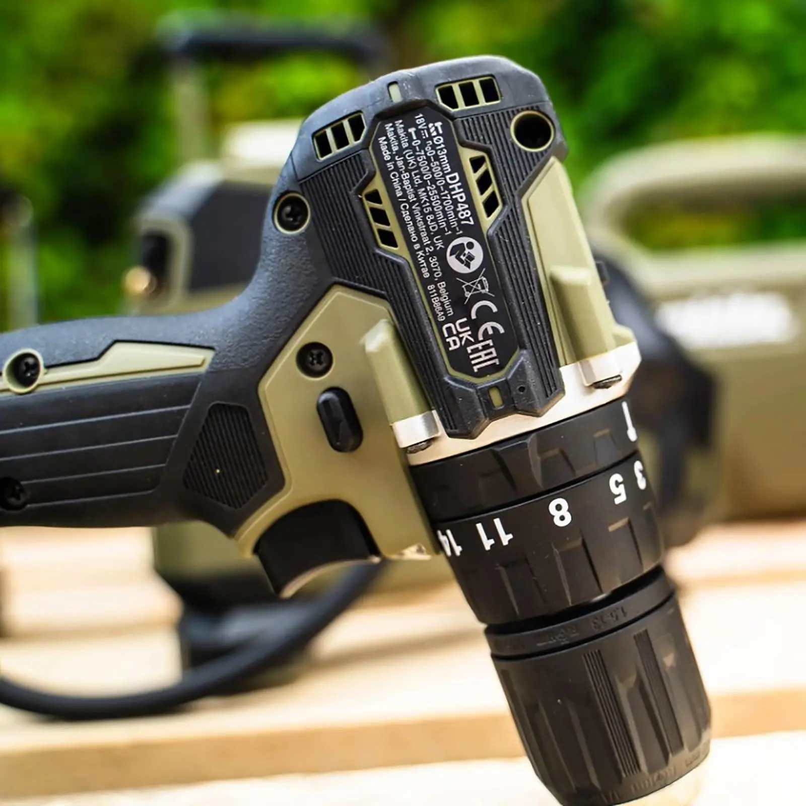 Makita Combi Drill Hammer Driver 18V LXT Li-ion Brushless Cordless Olive Range 1 x 3Ah DHP487FX3O - Image 4
