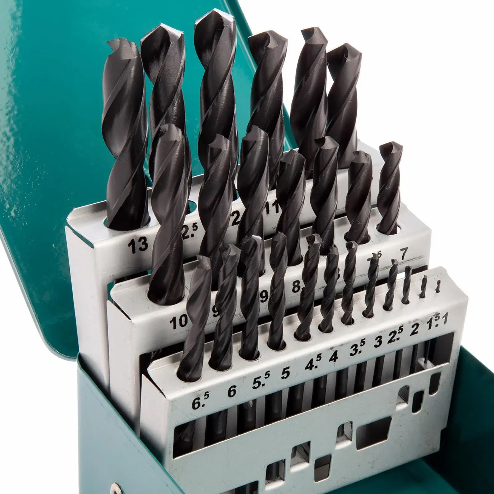 Makita Drill Bit Set HSS-R 25 Piece Roll Forged in Metal Case 1-13mm D-54097 - Image 4