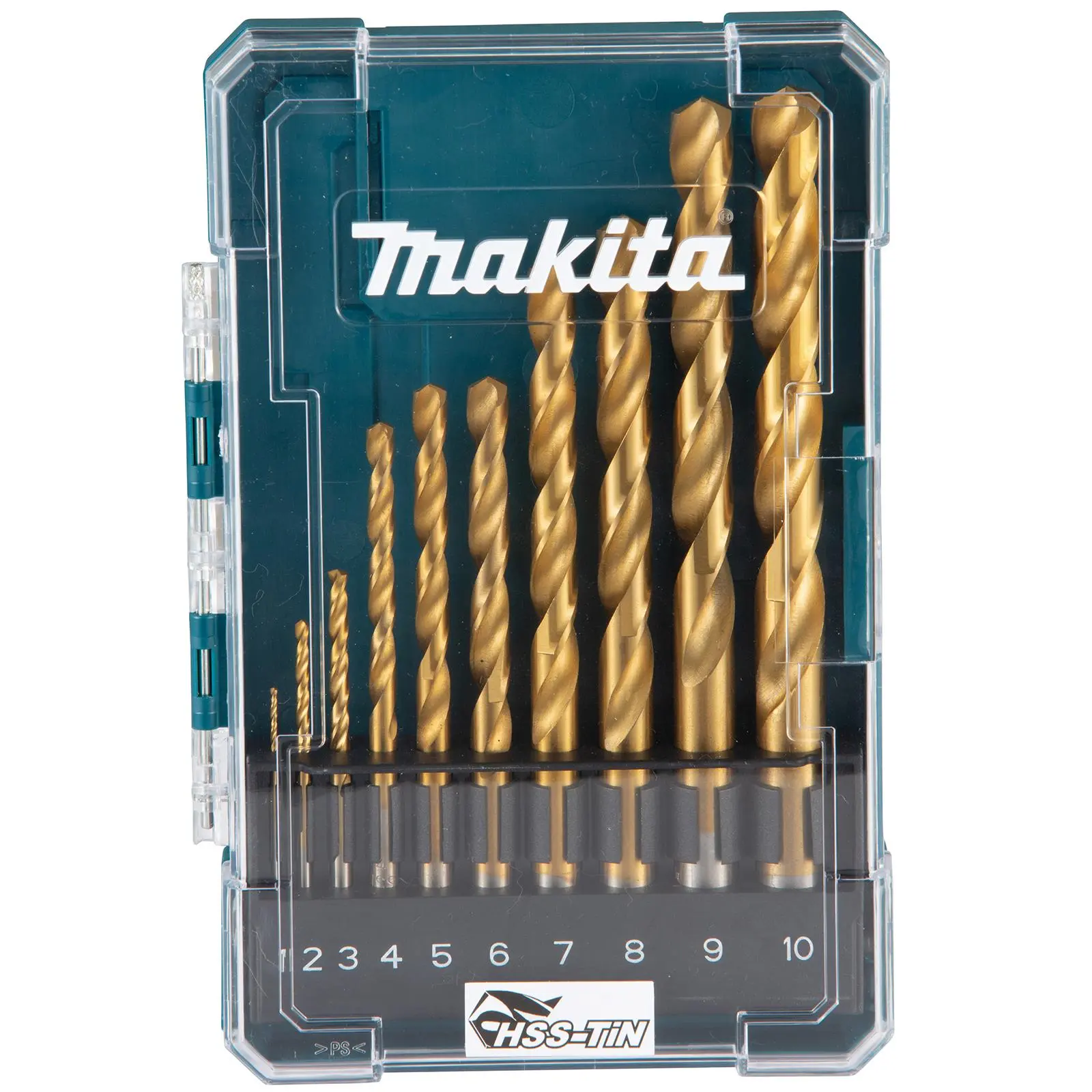 Makita HSS TiN Drill Bit Set Steel Metal Wood Iron Titanium Nitride 1-10mm 10pc - Image 2