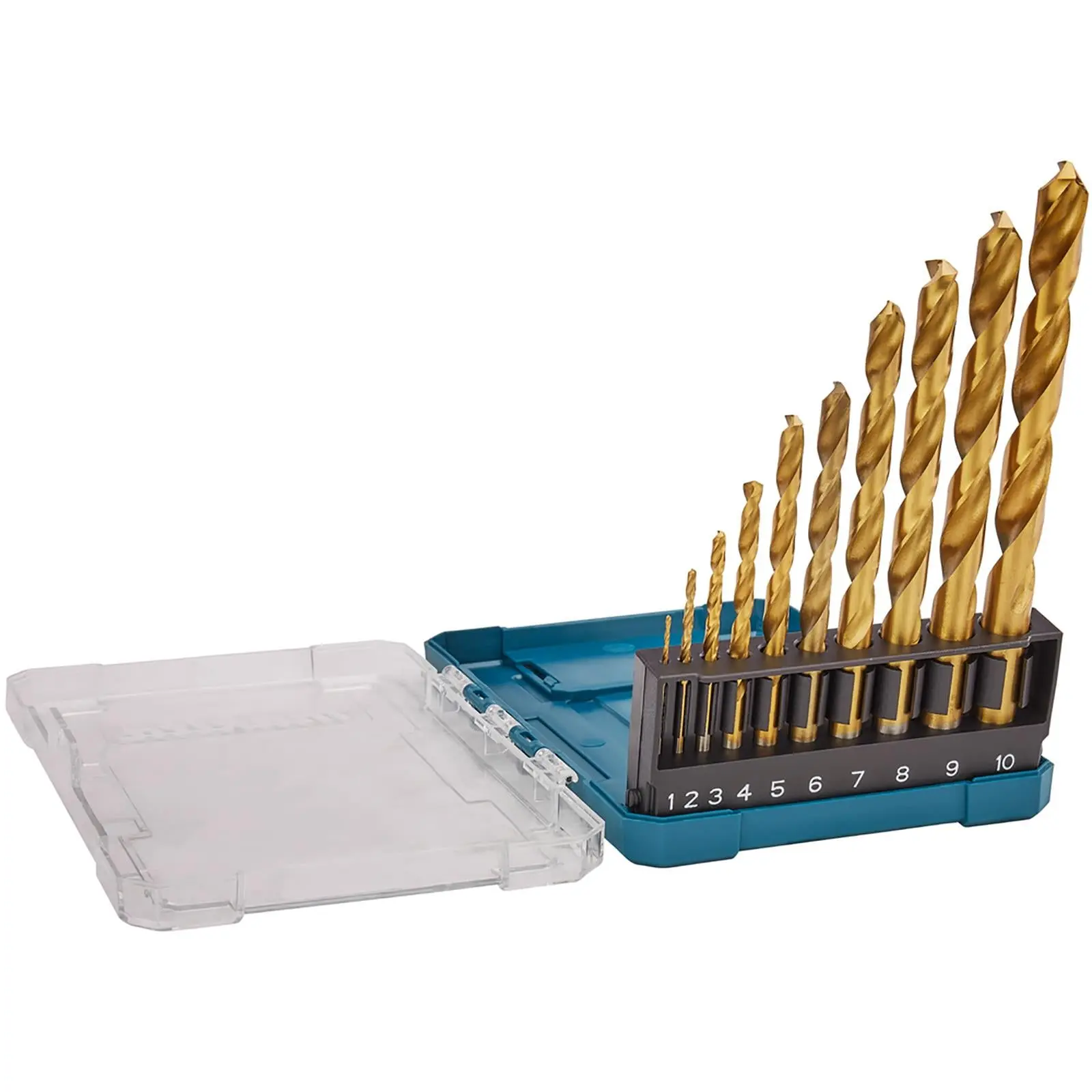 Makita HSS TiN Drill Bit Set Steel Metal Wood Iron Titanium Nitride 1-10mm 10pc - Image 3