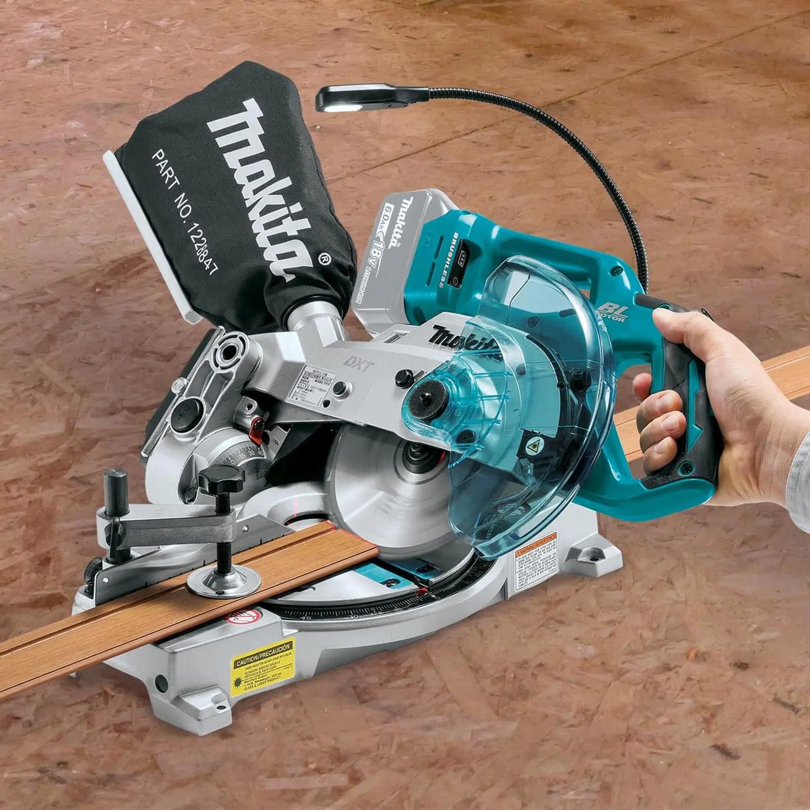Makita Mitre Saw 165mm 18V LXT Li-ion Brushless Cordless DLS600Z Body Only - Image 4