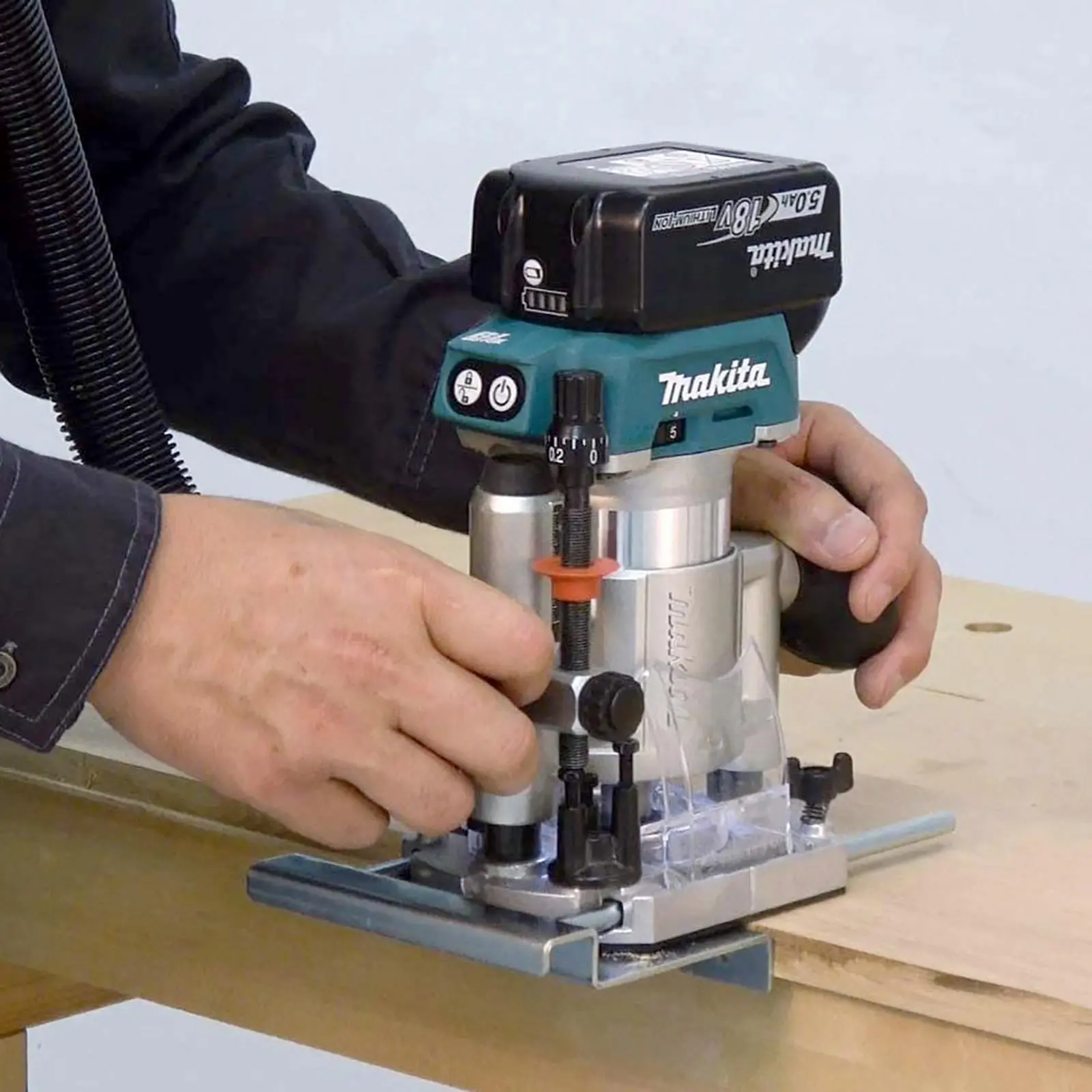Makita Plunge Base Set Router Trimmer Cutter Depth Adjustment RT0700 DRT50 - Image 3