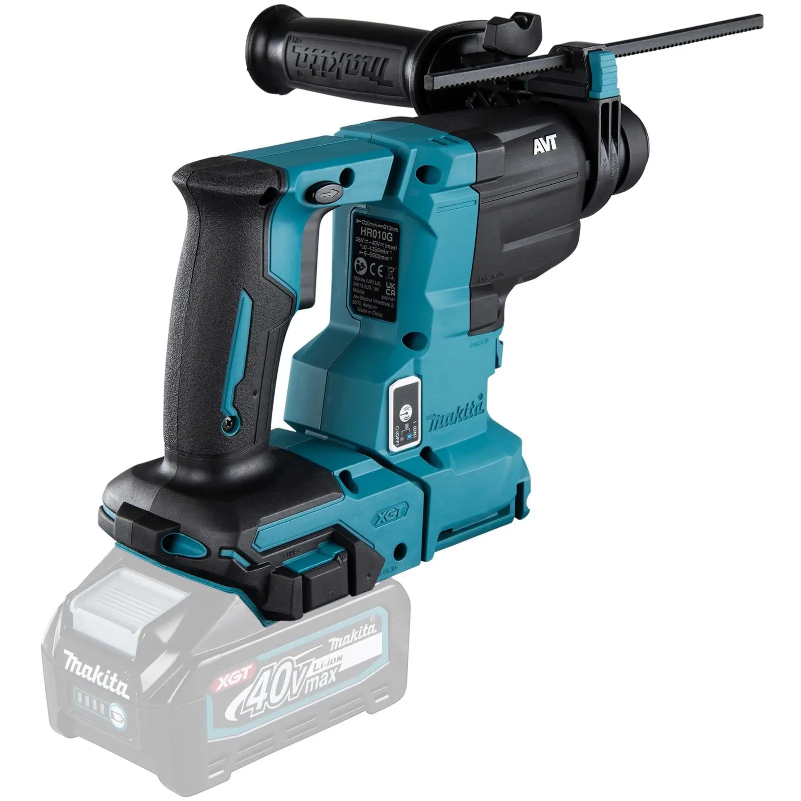Makita Rotary Hammer Drill SDS Plus 40V XGT Brushless Cordless in Makpac Case HR010GZ01 Body Only - Image 5