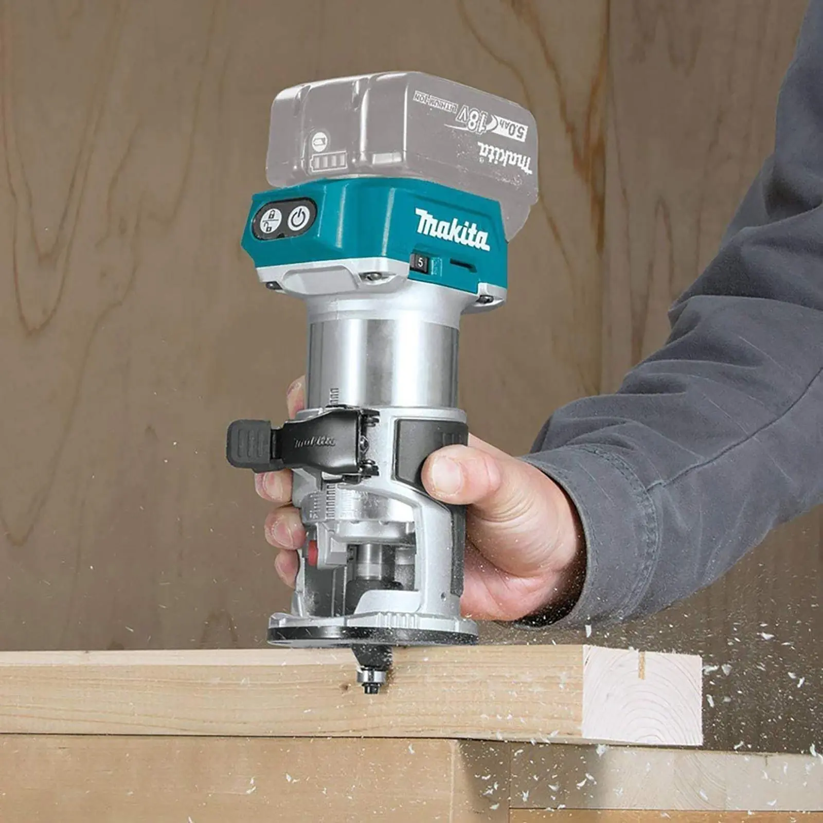Makita Router Trimmer Brushless 18V LXT Li-ion Cordless DRT50Z Body Only - Image 4