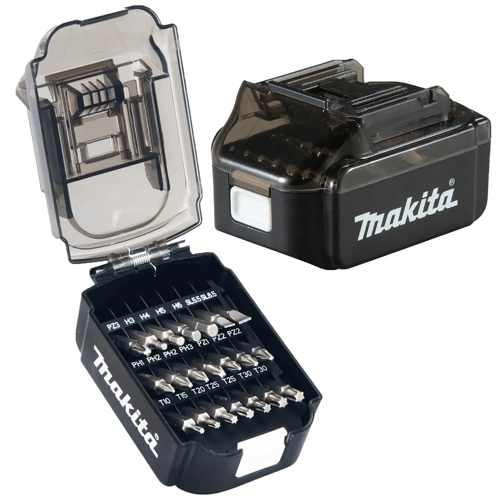 Makita Screwdriver Bit Set in Battery Case 21 Pieces Hex Phillips Pozi Slotted Torx