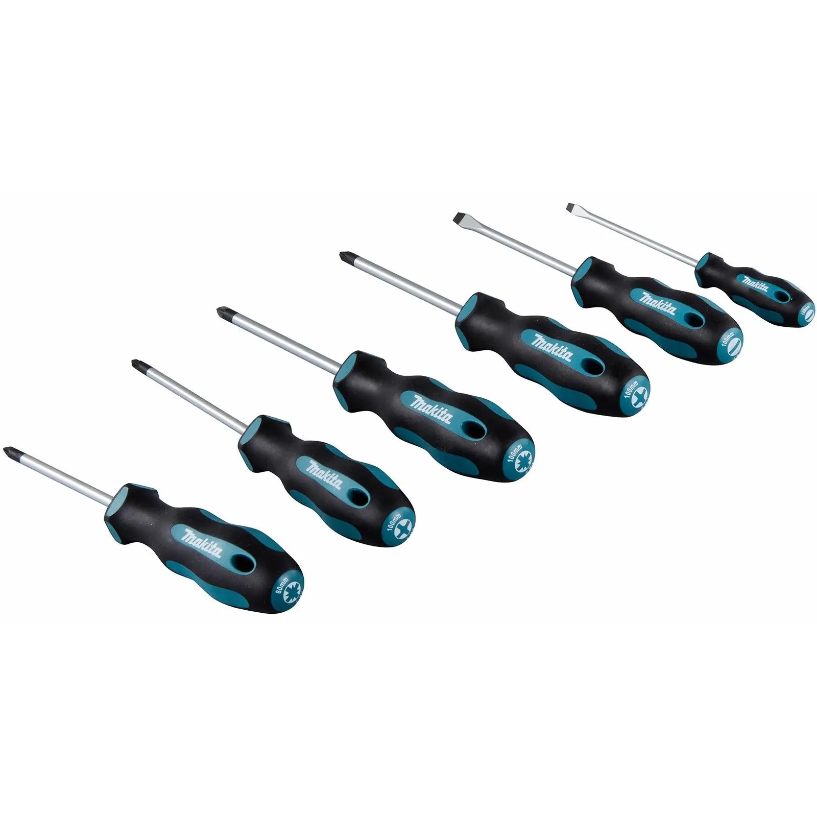 Makita Screwdriver Set Phillips Pozi Slotted PH PZ SL 100mm 6pc E-10528 - Image 4