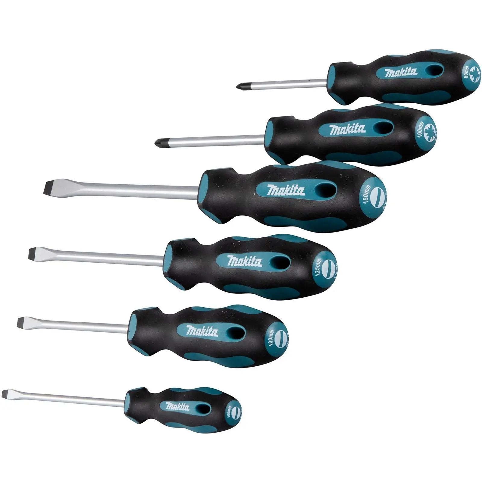 Makita Screwdriver Set Pozi Slotted PZ SL 100mm 6pc E-10512 - Image 2