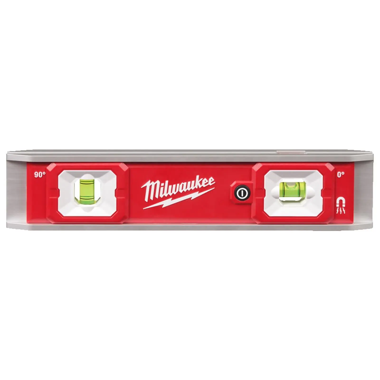 Milwaukee 23cm LED Torpedo Spirit Level Magnetic Hi-Vis Vials Slim Aluminium Frame Measuring